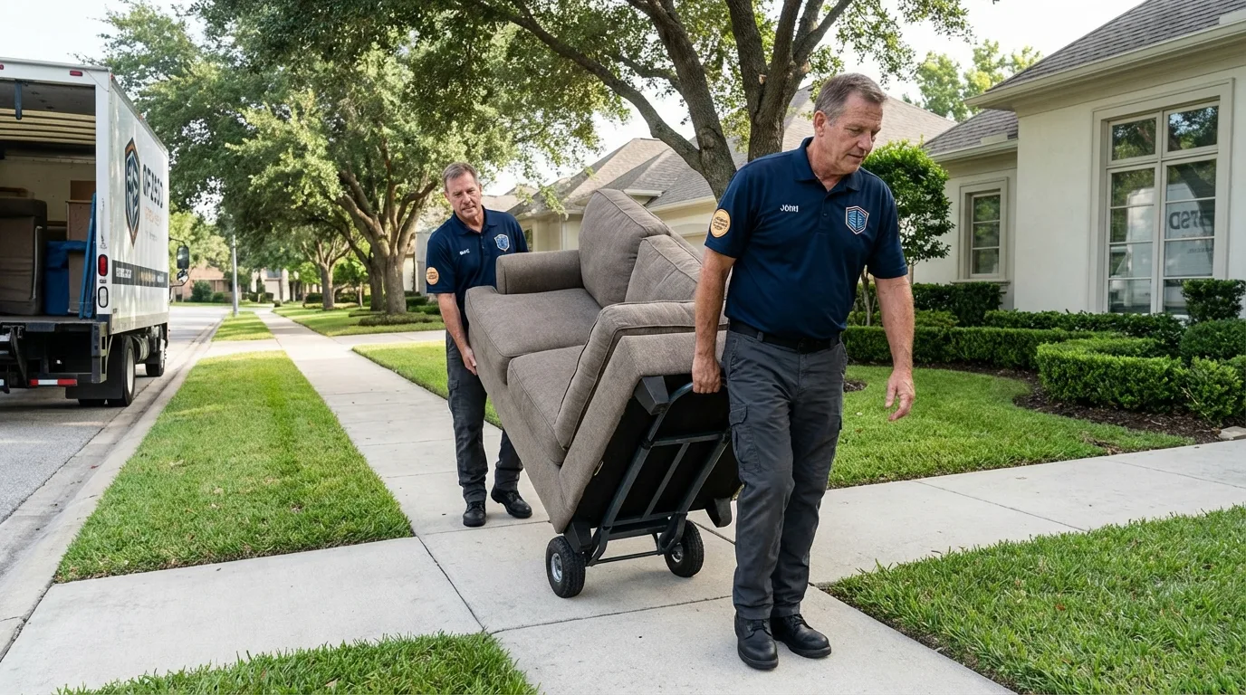 Local residential moving crew loading furniture in Blackstone, MA